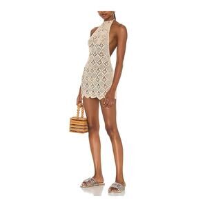 Tularosa Crochet Cream Tulum Mini Size M Dress